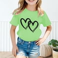 thumbnail image 2 of GDREDA Vêtements Fille Enfant Filles Mignon Graphique Col Rond Manches Courtes T-Shirt Été Décontracté Chemise Hauts Décontractés pour Fille Vert Clair,10-12 Ans, 2 of 5