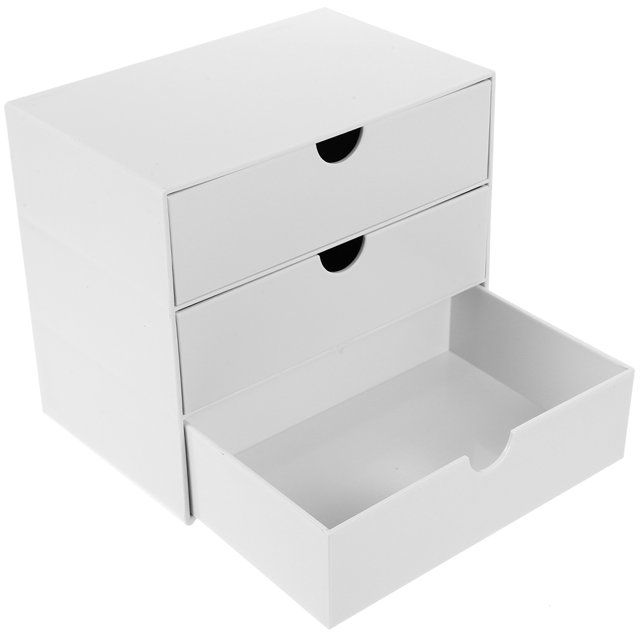 SEWCHICS Desktop Organizer Tidy Desktop Drawers White PS 1Set for Classroom