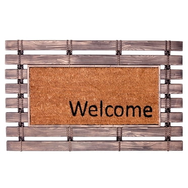 Welcome Rubber Fence With Coir Door Mat