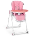 thumbnail image 1 of Babyjoy Chaise Haute pour Bébé Pliable Chaise d'Alimentation avec 4 Roues Verrouillables Rose, 1 of 8
