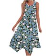 thumbnail image 2 of Ovzne Robes pour Femmes 2025 Robe d'Été Femme Mode Été Plage Imprimé Poches Camisole Col Rond Sans Manches Robes Camisole Grande Taille Robe Liquidation, 2 of 6