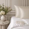 thumbnail image 1 of Swift Home 6-Piece Satin Pillowcase Gift Set with Eye Mask and Scrunchies, Beauty Sleep Set, Cream, 1 of 6