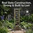 thumbnail image 3 of Sunnydaze 49"H Electric Natural Stacked Slate Column Outdoor Water Fountain, 3 of 8