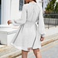 thumbnail image 5 of TopLLC Longues Robe à Manches à Col Rond Femme Mode Robe à Taille Ajustée Robe à Manches Longues Robe de Couleur Unie Robe Femme, 5 of 5