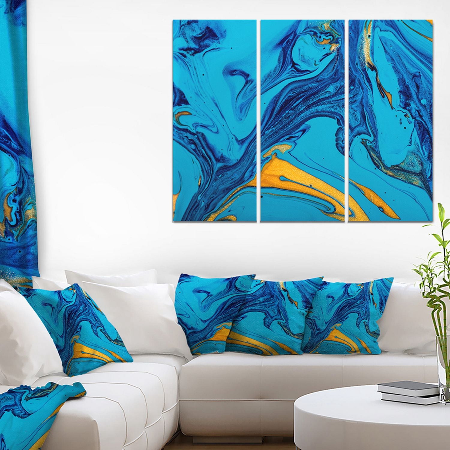 Design Art Peinture Acrylique Bleu Doux Art Sur Toile