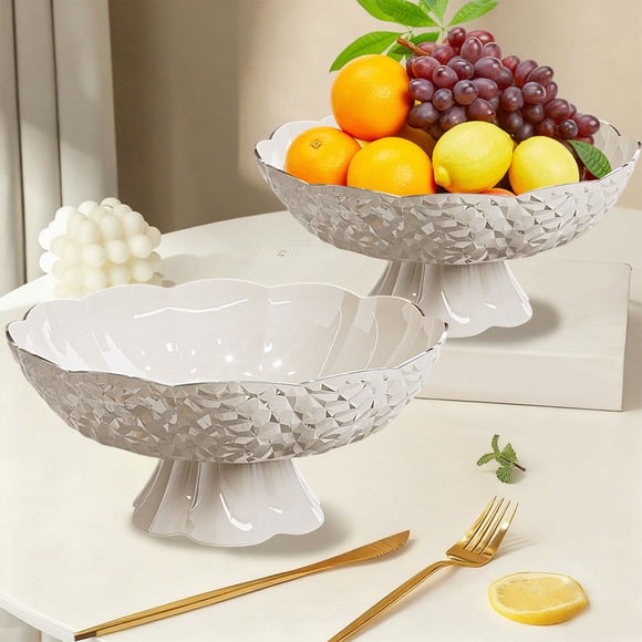 Birdeem Plastic Fruit Tray with Drain,Detachable Serving Plate,Multi-Purpose Snack Tray for Home Kitchen Living Room and Outdoor Use