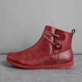 thumbnail image 4 of B91xZ Bottes Automne Hiver pour Femmes Mode Fermeture Éclair Latérale Boucle Bottines, Rouge 8, 4 of 4