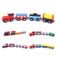 thumbnail image 2 of Lubelski 4Pcs Magnetic Wooden Miniature Train Carriage Model Developmental Kids Toy Gift, 2 of 7