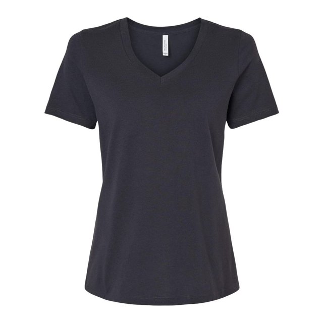 Bella Canvas Ladies' Relaxed Jersey V-Neck T-Shirt Dark Grey