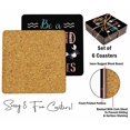 thumbnail image 4 of Inkdotpot Set of 6 Drink Coasters Easy Clean 4-inch SquareCoastersCork Base-Reusable- Mermaid Quotes, 4 of 8