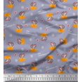 thumbnail image 1 of Soimoi Grey Poly Georgette Fabric Cheese Slice & Rats Kids Print Fabric by the Yard 52 Inch Wide, 1 of 3