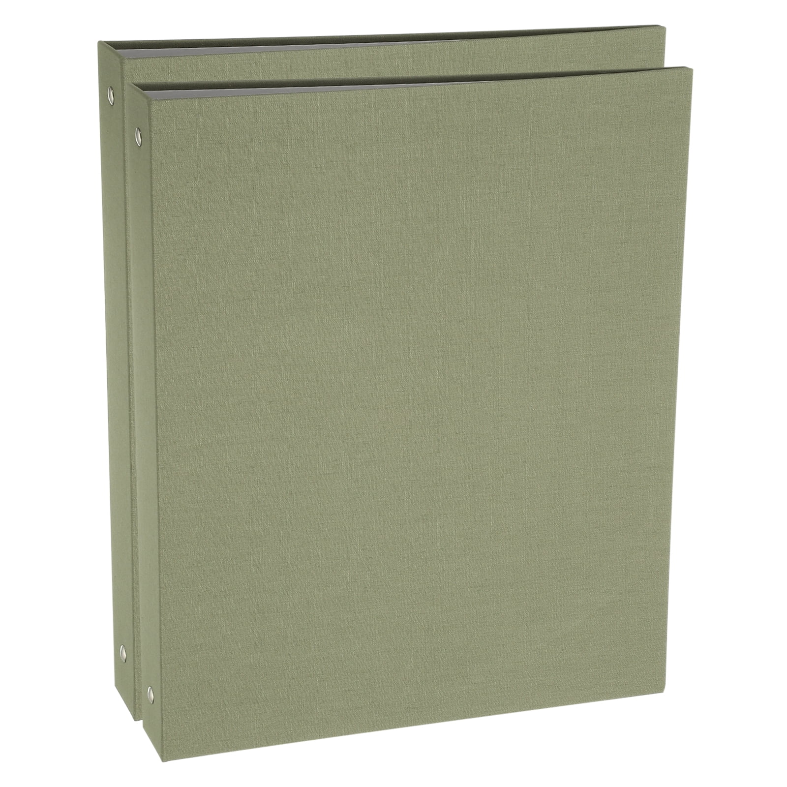 Uxcell 3 Ring Binder, 2 Pcs A4 Size Flexible Round Binder Big Capacity Linen Planner Binder for Business Home Classroom, Green