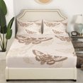 thumbnail image 3 of Erosebridal Gothic Moth Sheet Set Queen, Skull Bedding Sets Queen Size, Mandala Style Decor 4-Piece, 3 of 7