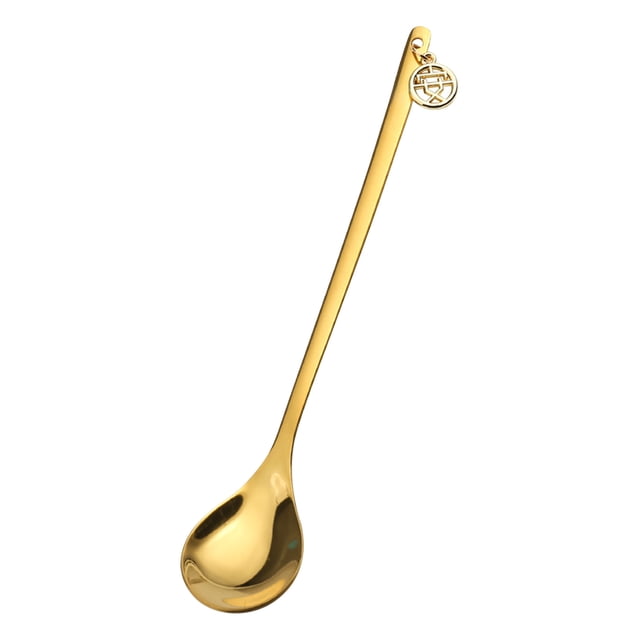 Agiferg New Year Tableware Dessert Spoon Stirring Small Spoon Spoon New Year Gift Spoon