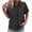 Black, variant on Lenpel Button down Shirts for Women Short Sleeve Printed Business Casual Work Tunic Tops Loose Collared Blouses