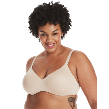 Hanes Soutien-Gorge Sans Armatures pour Femmes avec Bretelles Convertibles, L, Nude