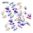 thumbnail image 4 of stanreset 50 Pieces Glass Crystal Set Gem Glitter Personalized 3D Tips Decoration Art Rhinestones Manicure Accessories Wedding Dress White AB, 4 of 6