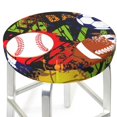 thumbnail image 3 of Easygdp Balls Print Easy To Install Bar Stool Covers&Stool Covers Round&Elastic Stool Cover, Barstool Covers,Washable&Bottom With Elastic Edge-12 inch, 3 of 7