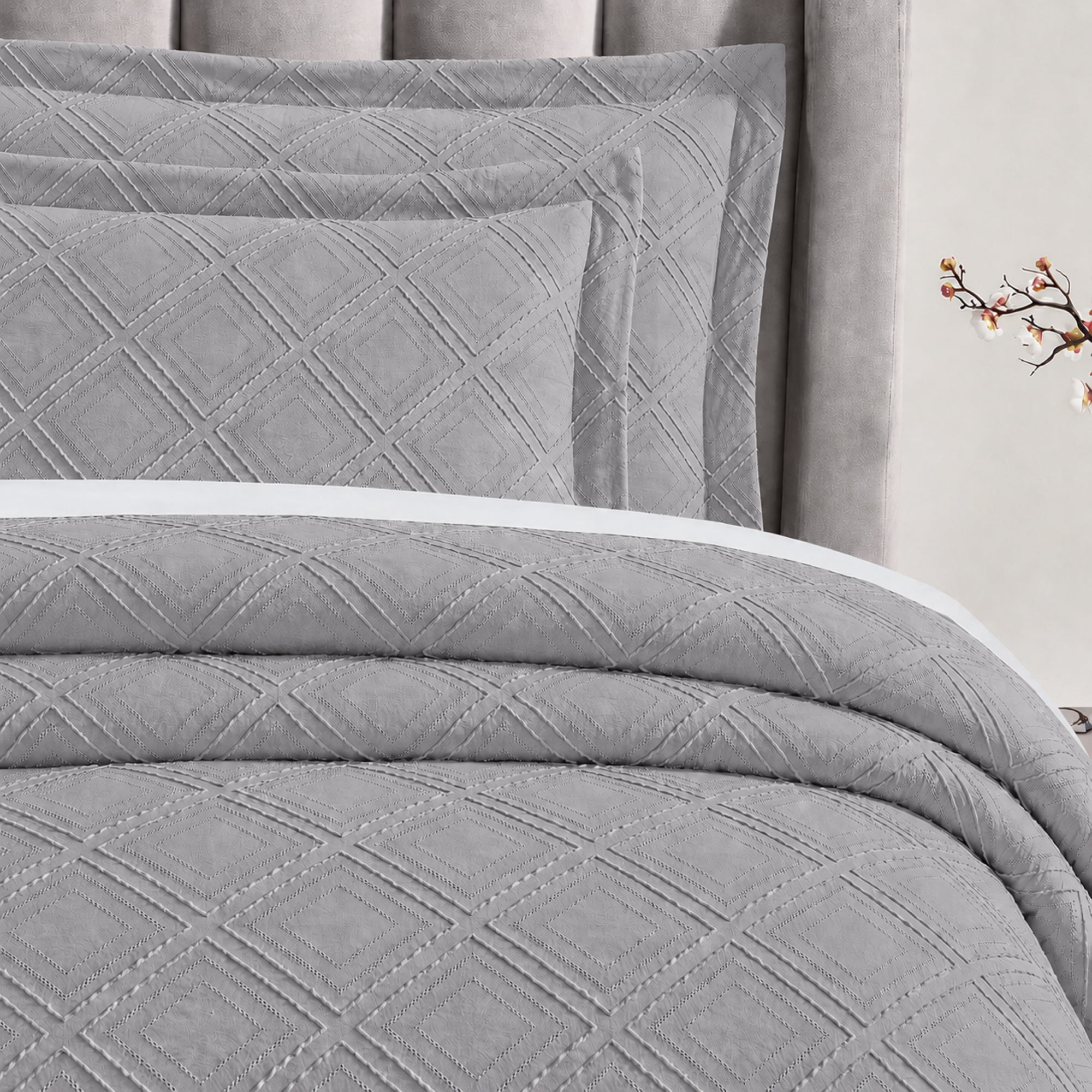 Swift Home Waffle Square Prewashed Duvet Cover Set