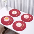 thumbnail image 2 of Napperons pour Table Ronde Tissu Cuir Napperon de Table Rond Tapis de Repas Double Face Hôtel Maison Tapis de Cuisine Occidentale Tapis de Bol Napperons Ronds, 2 of 6