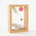 thumbnail image 1 of yeacher Handcrafted Double-Sided Glass Photo Frame with Dried Flower Display - Natural Wood Finish - 10 Inch (20x25cm), 1 of 6