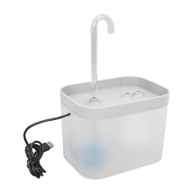 Pet Drinking Fountain, IPX8 Waterproof Cat Water Fountain For Dogs Transparent White