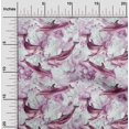 thumbnail image 2 of oneOone Rayon Pink Fabric Whale Craft Projects Decor Fabric Printed By The Yard 56 Inch Wide, 2 of 5