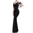 thumbnail image 4 of UPPADA Wedding Guest Dresses for Women One Shoulder Ruched Formal Evening Dress Wrap Ruffle Hem Dress Halter Bodycon Maxi Dress High Waist Party Prom Gown Cocktail Dress Clearance on sale, 4 of 6