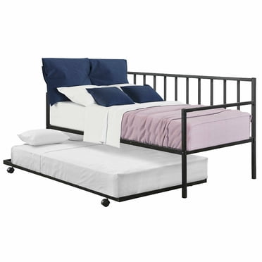 Gymax Twin Trundle DayBed w/ 4 Casters Mattress Platform Bed Sofa