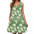 thumbnail image 4 of Ovzne Robes pour Femmes Robe d'Été Femmes Décontractée Ample Robe d'Été Imprimée Sans Manches Col en V Ensemble Haut/chemise Robe de Vacances Imprimée Liquidation, 4 of 6