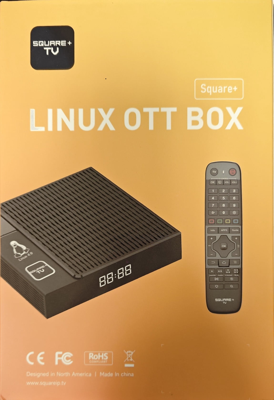 SQUARE+ TV Set-Top Box - 4K HDR TV Streaming Device with 1GB RAM