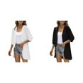 thumbnail image 1 of (2-Pack) Kcodviy Women Casual Cardigan Three Casual Cardigans Quarter Sleeve Open Front Long Hooded Sweaters for Women Lightweight Dots Cardigan Draped Plus Size Sweaters for Women Ruffles Cardigan, 1 of 7