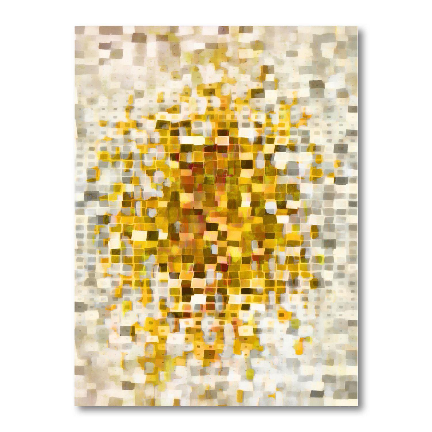 Designart Glam Jaune Explosion Blocs Art mural sur toile