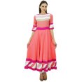 thumbnail image 1 of Bimba Kurti Longue Évasée en Rayonne pour Femmes Pêche Indienne Robe Maxi Kurta Décontractée Chic Vêtements Personnalisés, 1 of 9