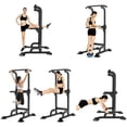 thumbnail image 4 of SOGES Height Adjustable Power Tower Dip Stands Pull up Bar Strength Training for Home Gym Black, 4 of 6