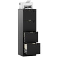 thumbnail image 1 of HOMCOM 4 Drawer File Cabinet Fluted Vertical Filing Cabinet with Lock Black, 1 of 10