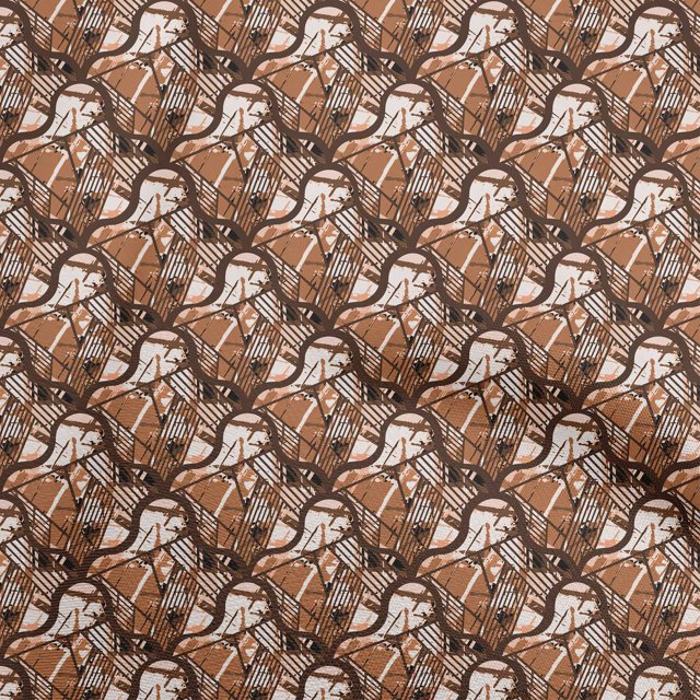 oneOone Georgette Viscose Brown Fabric Abstracts Sewing Craft Projects Fabric Prints By Yard 42 Inch Wide
