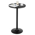 thumbnail image 1 of Gymax 24" Round Pub Table Bistro Bar Height Cocktail Table W/Metal Base Indoor Black, 1 of 10