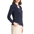 thumbnail image 4 of INSPIRE CHIC Chemise Élégante à Manches Longues Col en V pour Femmes P Bleu Marine, 4 of 7
