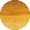thumbnail image 1 of Ahgly Tapis Rond Abstrait Jaune Profond Lavable en Machine, 3 Pieds Rond, 1 of 7