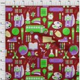 thumbnail image 4 of oneOone Polyester Spandex Maroon Fabric Kids Sewing Material Print Fabric By The Yard 56 Inch Wide, 4 of 4