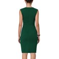thumbnail image 3 of INSPIRE CHIC Robe Fourreau pour Femme Col Plissé Crayon Tenue de Travail Robes TG Vert, 3 of 6