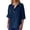 bleu, variante sur GPOECD Chemises pour Femmes Grande Taille Col en V Boutonné Blouse à Manches Courtes Décontractée Coupe Ample Haut Confortable pour Femmes Hauts Décontractés pour Femmes Kaki,G
