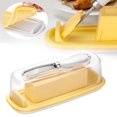 thumbnail image 1 of Oleegame 1PC Produce Storage Sealed Butter Dish With Lid And To Keep Butter Fresh Easy To Scoop Butter Storage Counter Butter Rack Refrigerator Butter Container With Lid Butter Dish Yellow, 1 of 9