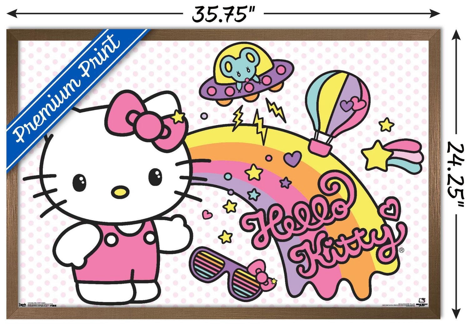 Hello Kitty - Retro Rainbow Wall Poster