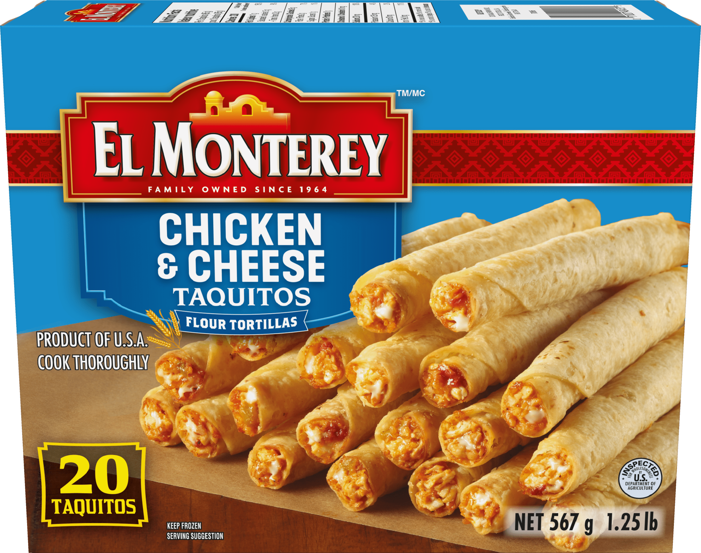 Taquitos El Monterey Poulet et Fromage gelé Taquitos Poulet et Fromage