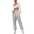 thumbnail image 1 of Innerwin Jogger Pants With Pockets Women Trousers Sports Solid Color Lounge Sweatpants Grey S, 1 of 4