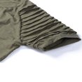 thumbnail image 4 of Men Solid Slub Cotton Pleated Short Sleeve Slim Fit T Shirt, 4 of 5