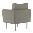thumbnail image 3 of Chaise d’appoint moderne en similicuir, gris beige, 3 of 7