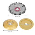thumbnail image 2 of Alloy Steel & Diamond 4-Inch Chain Saw Disc with 3.3-Inch Curved Golden Tungsten Carbide Grinding Disc Set - Compatible with 100/115 Angle Grinders for Wood, Plastic, Ice Cutting, Engraving -, 2 of 6
